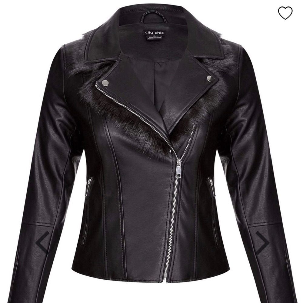 Faux Fur Collar Moto Jacket